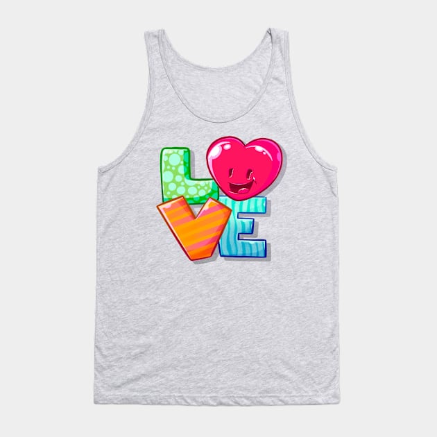 Colorful Love Tank Top by BlueGlue